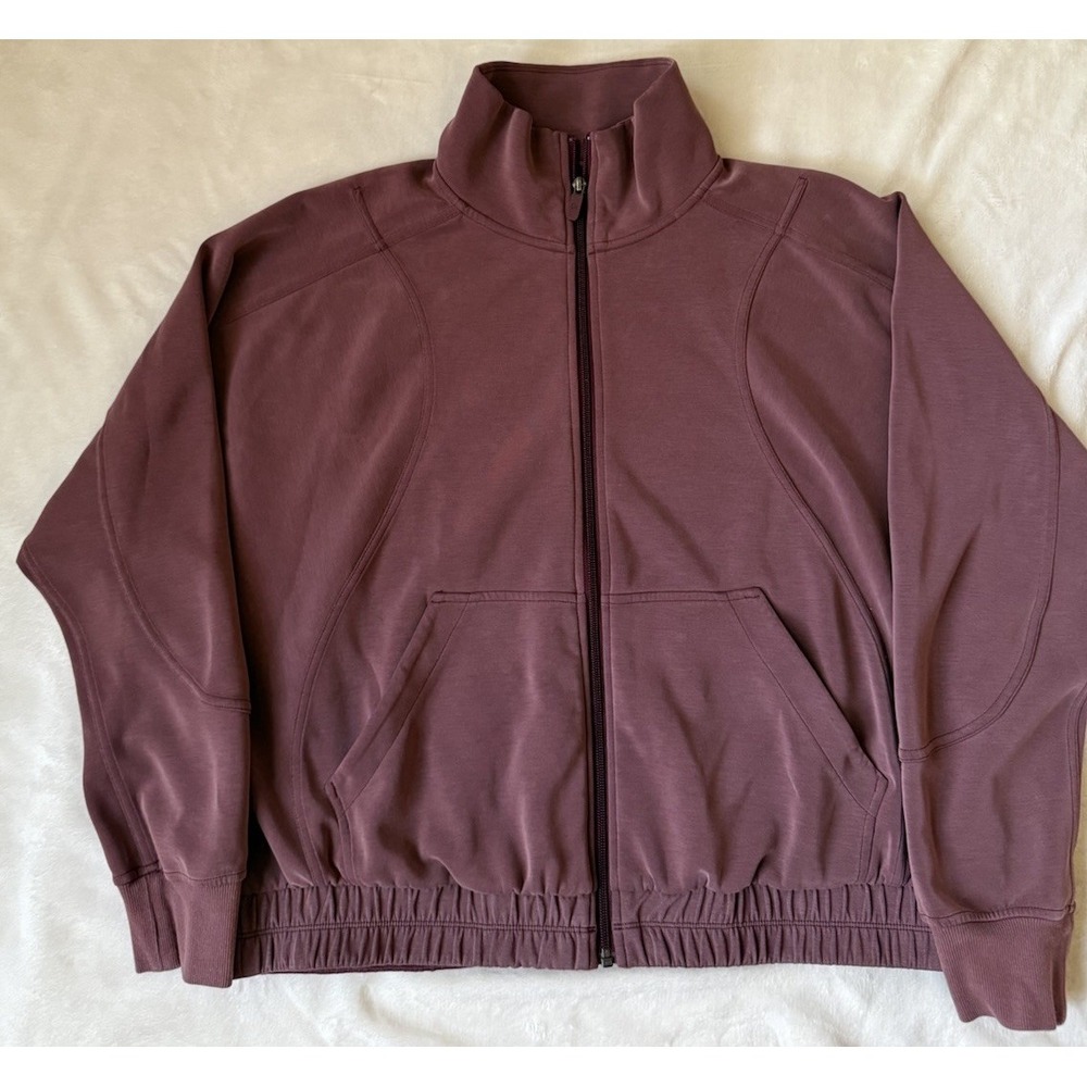 Lululemon Full Zip Jacket Womens Size L Mauve Stretch Athleisure Zip Up